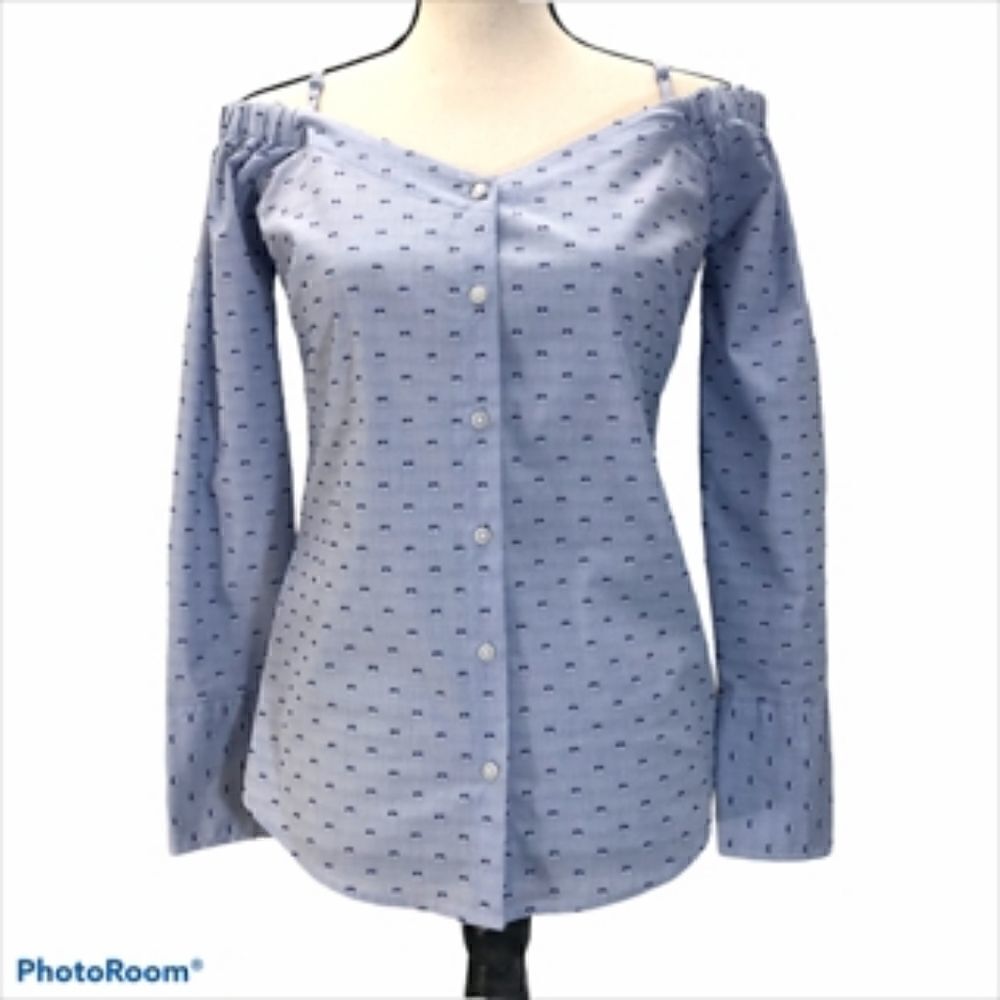 Banana Republic Off the Shoulder Button Up